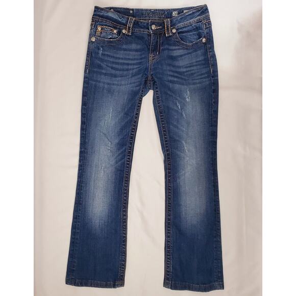 Miss Me Jeans Size 28x27 Rhinestone Cropped Ankle Capri Boot Cut Womens Pants - Picture 2 of 10